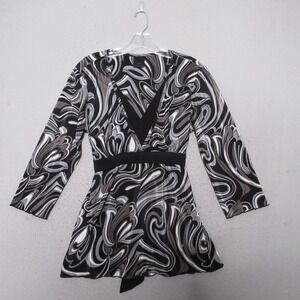 Vintage JTB Top Geometric Y2K 90s Babydoll‎ Crinkle Whimsigoth Grunge Tie Back